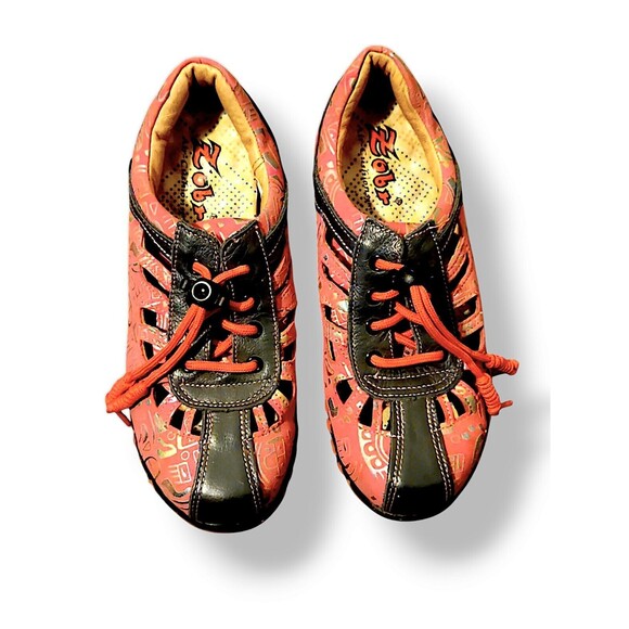 ZOBR Italian Design Leather Pink Purple Metallic Artfully Casual Shoe Qu… - Picture 1 of 6